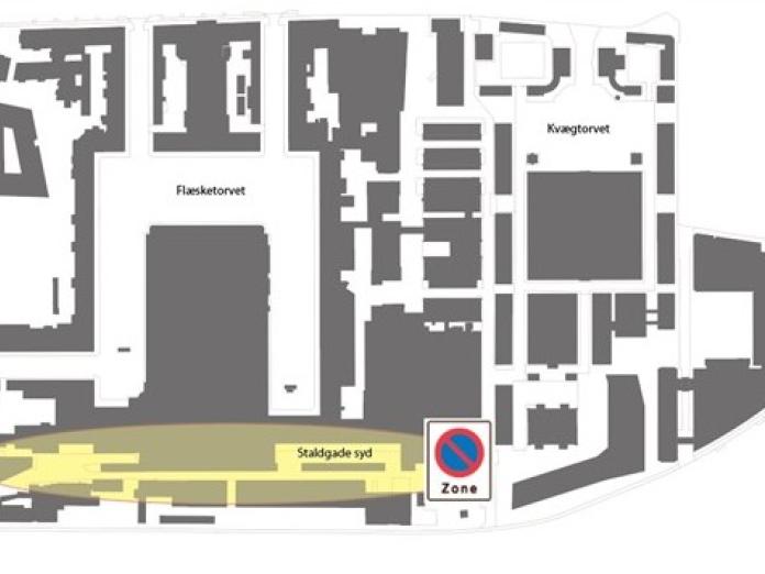 parkeringsforbudszone i Staldgade syd